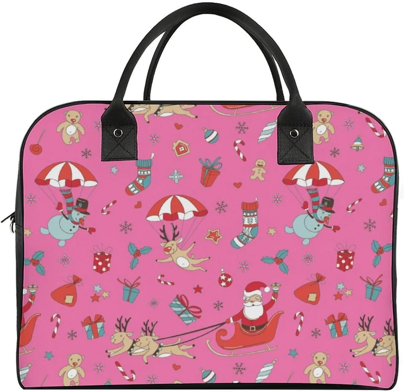 Adults Shoulder Nylon Santa Gifts Fashion Handbag for Journey 13" X 19" X 8"