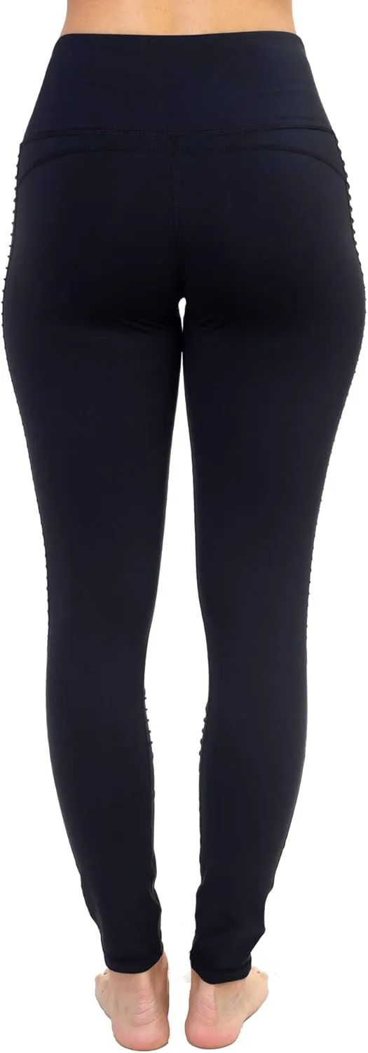 AEKO Yoga Power Flex Fit Running Pants Workout Leggings 4 Way Stretch for Women