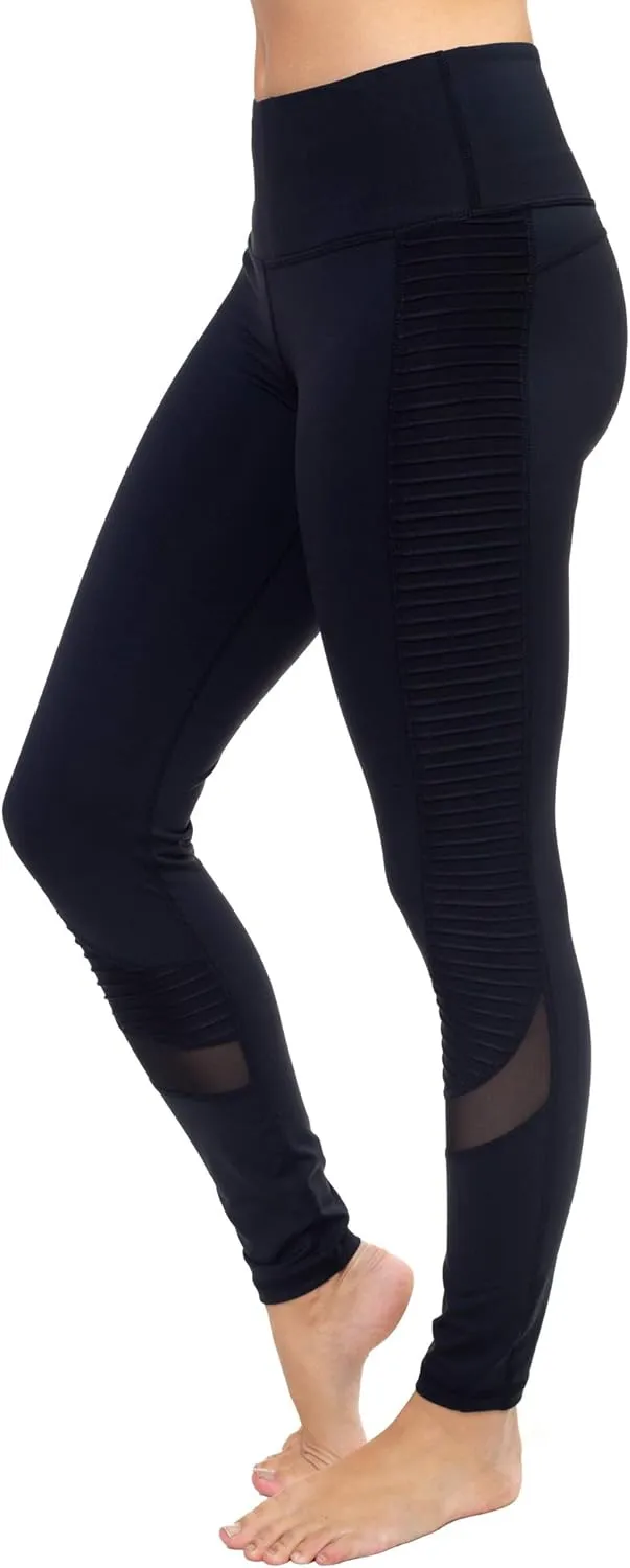 AEKO Yoga Power Flex Fit Running Pants Workout Leggings 4 Way Stretch for Women
