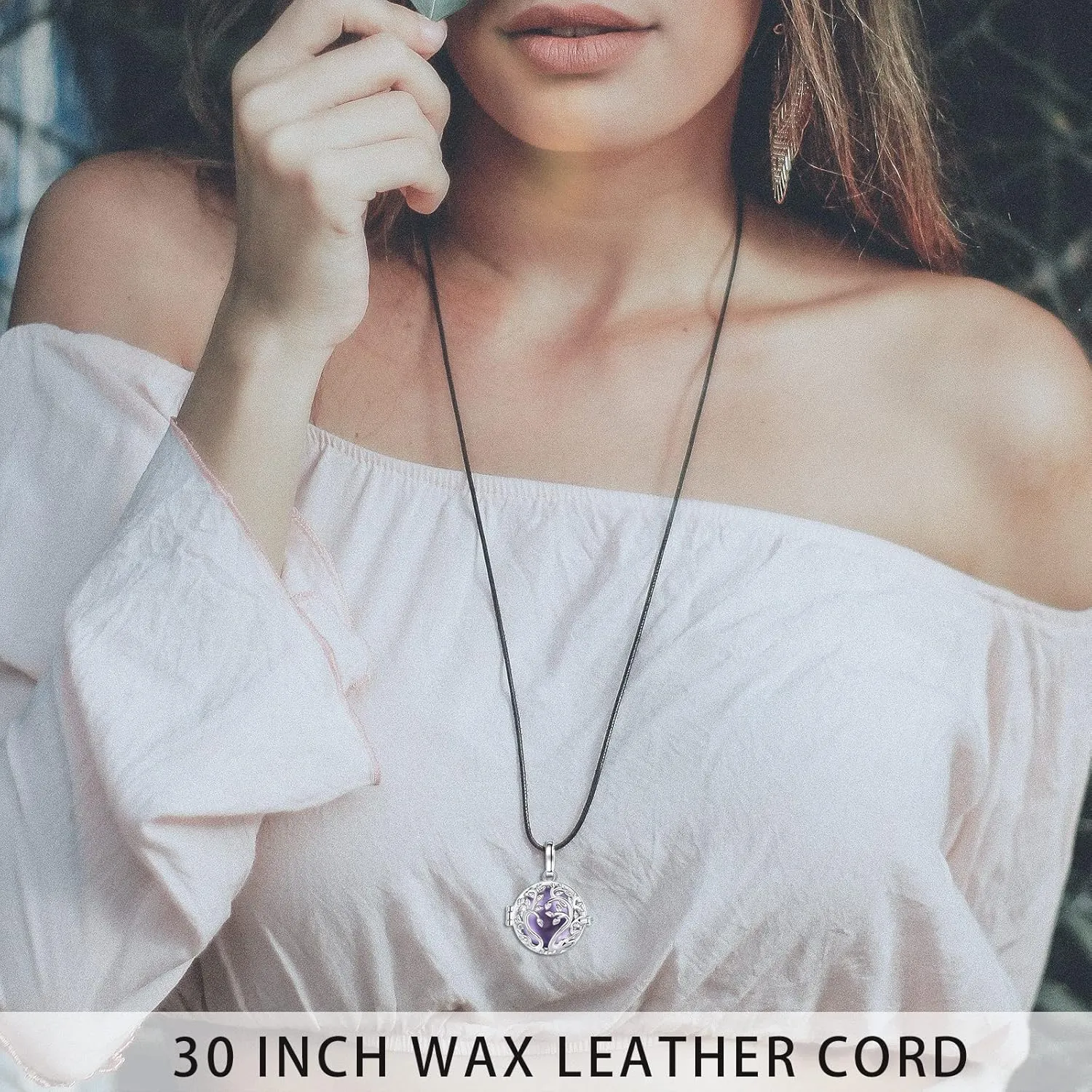 AEONSLOVE Pregnancy Necklace Lotus Long Pendant Necklaces Chime Ball Music Wishing Jewellery Pregnancy Gifts for Women Maternity Mum