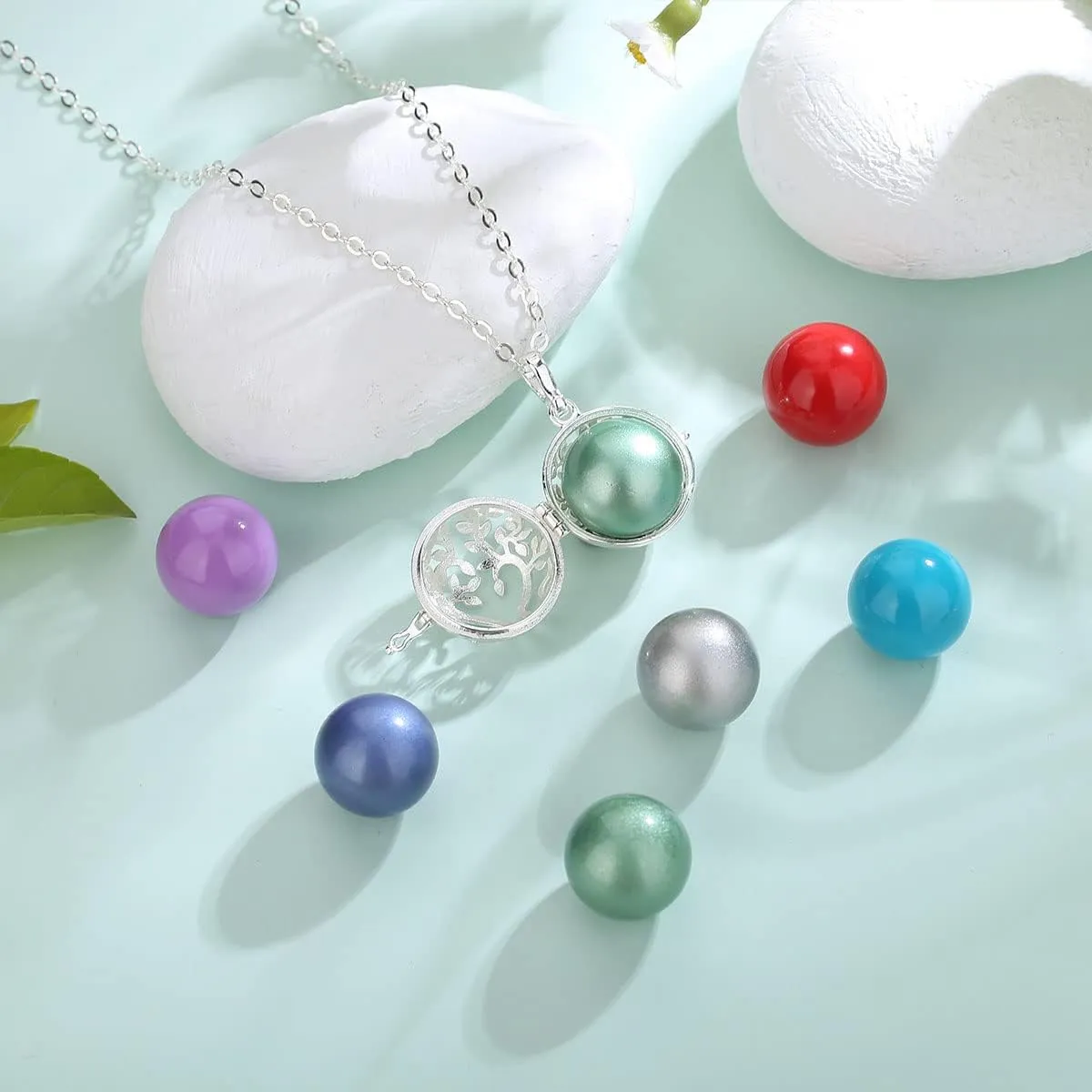 AEONSLOVE Pregnancy Necklace Lotus Long Pendant Necklaces Chime Ball Music Wishing Jewellery Pregnancy Gifts for Women Maternity Mum