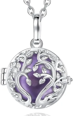 AEONSLOVE Pregnancy Necklace Lotus Long Pendant Necklaces Chime Ball Music Wishing Jewellery Pregnancy Gifts for Women Maternity Mum
