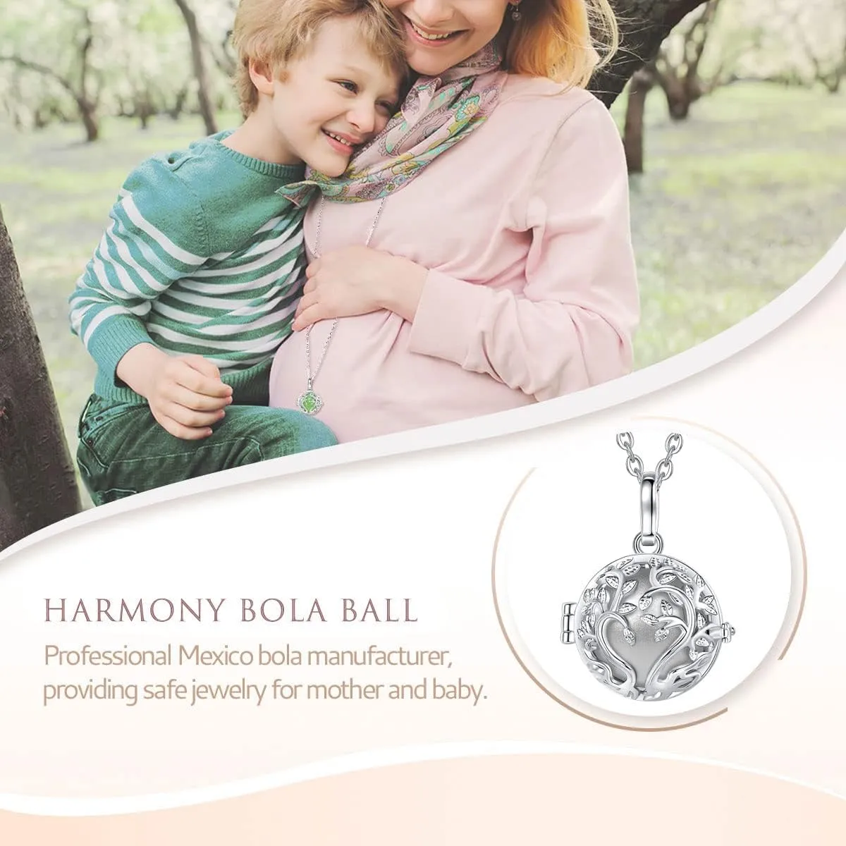 AEONSLOVE Pregnancy Necklace Lotus Long Pendant Necklaces Chime Ball Music Wishing Jewellery Pregnancy Gifts for Women Maternity Mum