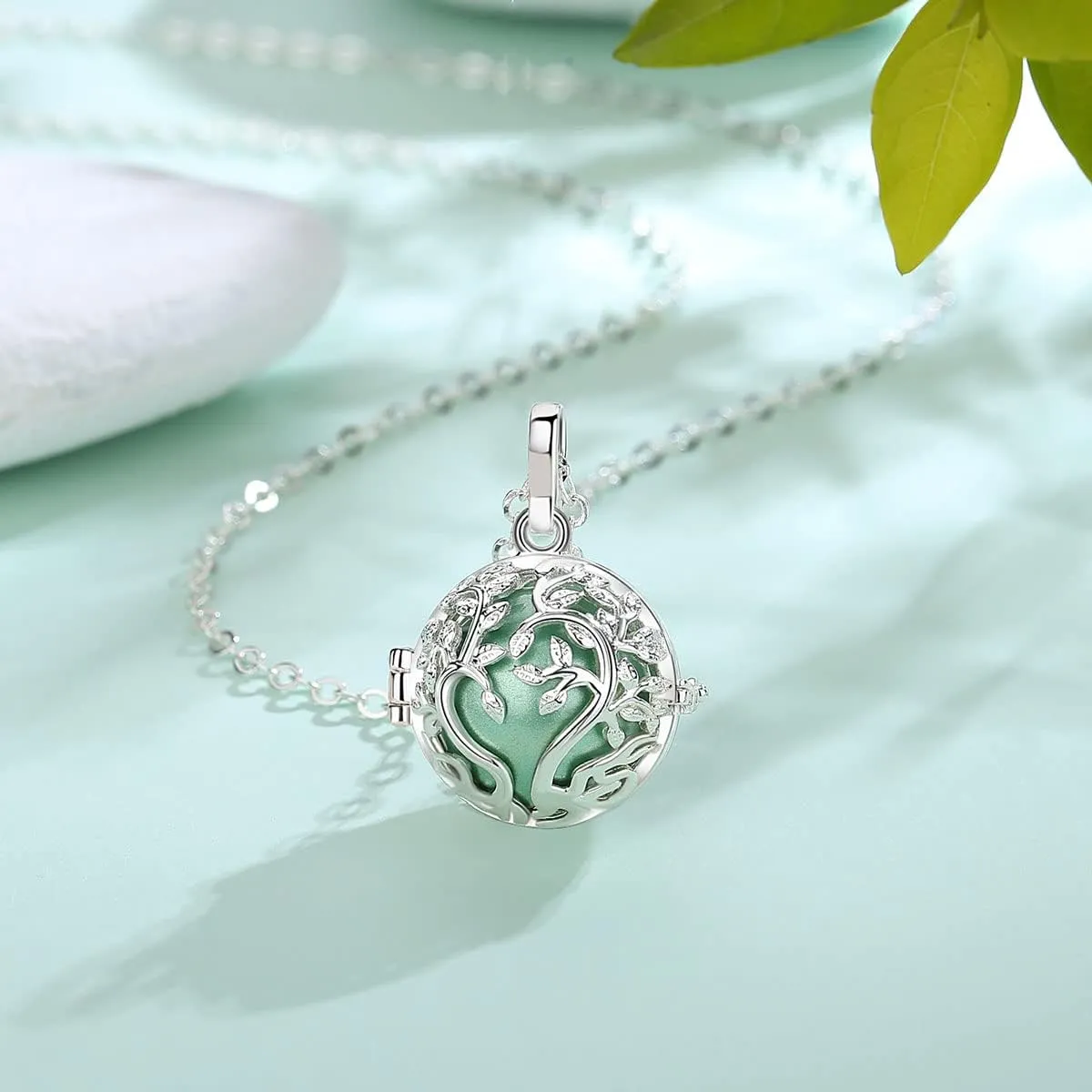 AEONSLOVE Pregnancy Necklace Lotus Long Pendant Necklaces Chime Ball Music Wishing Jewellery Pregnancy Gifts for Women Maternity Mum