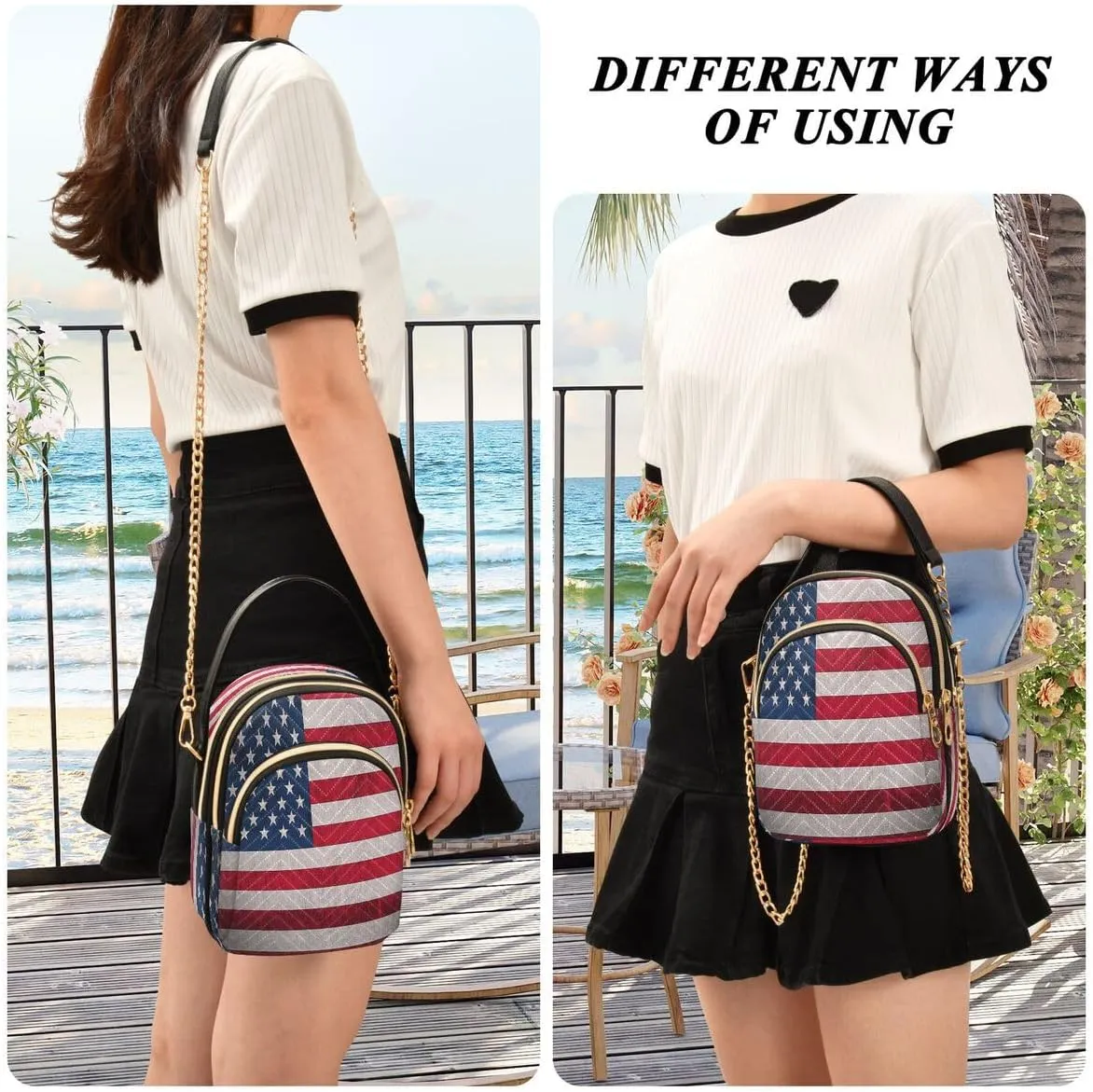 ALAZA Crossbody Bag Small Shoulder Handbags Leather Purse for Women