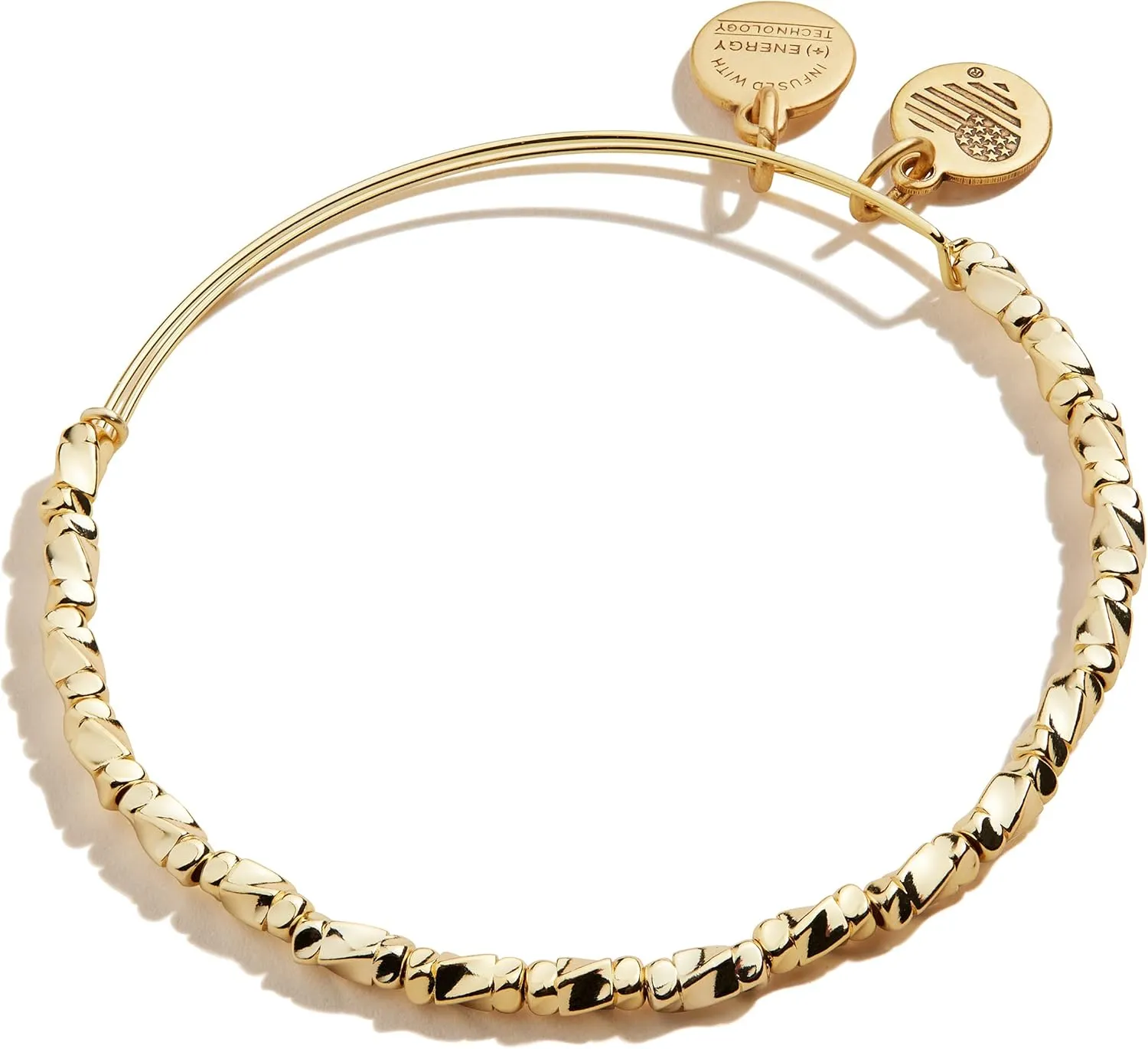 Alex and Ani Accents Majesty Metal Beaded Expandable Bangle for Women, Shiny Finish, 2 to 3.5 in