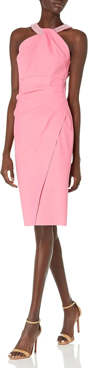 Alex Evenings Women's Short Sheath Slimming Stretch Halter Neck Dress