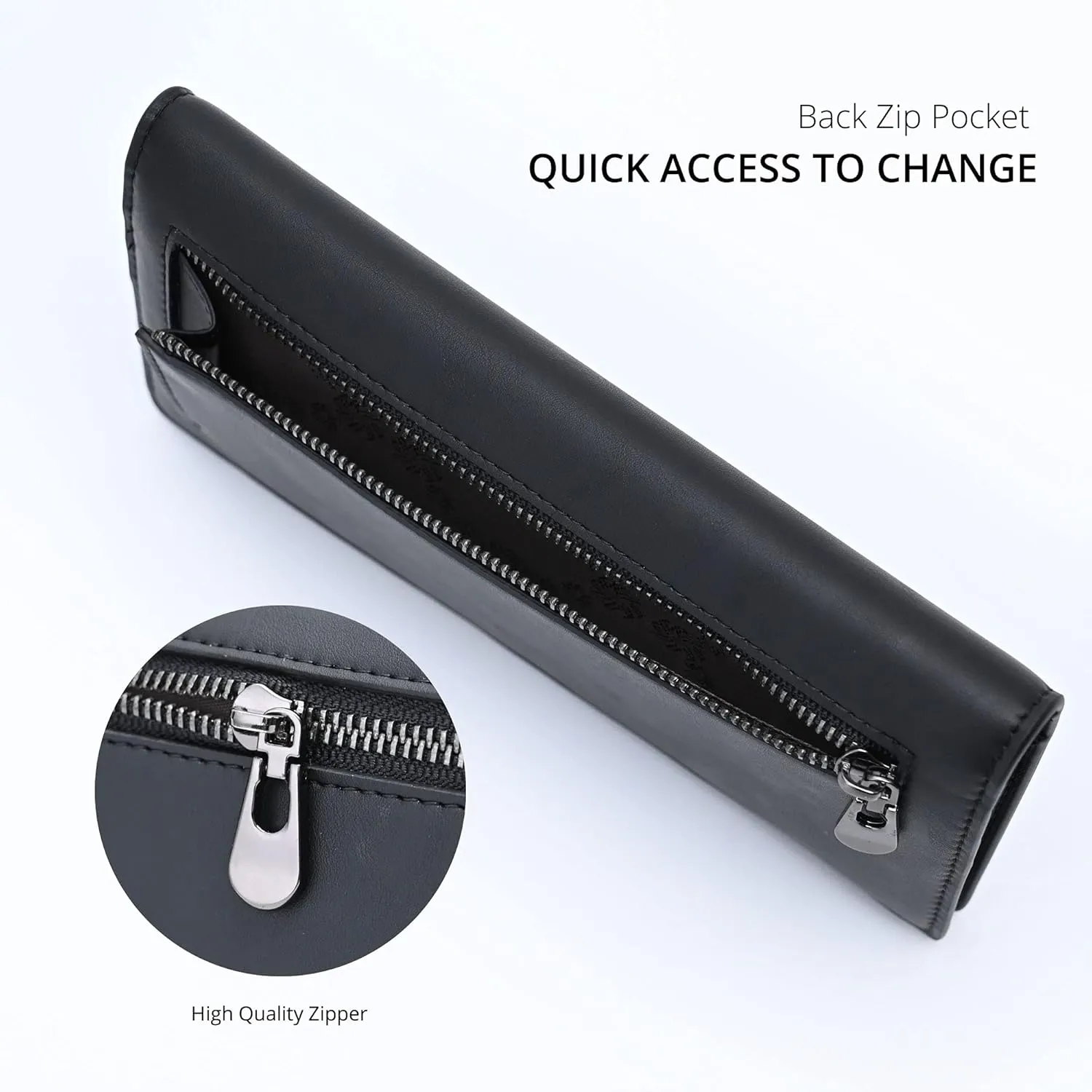 Alldaily Ultra Slim Thin Women Wallet RFID Blocking Credit Card Holder Bifold Long Ladies Billfold (Black)