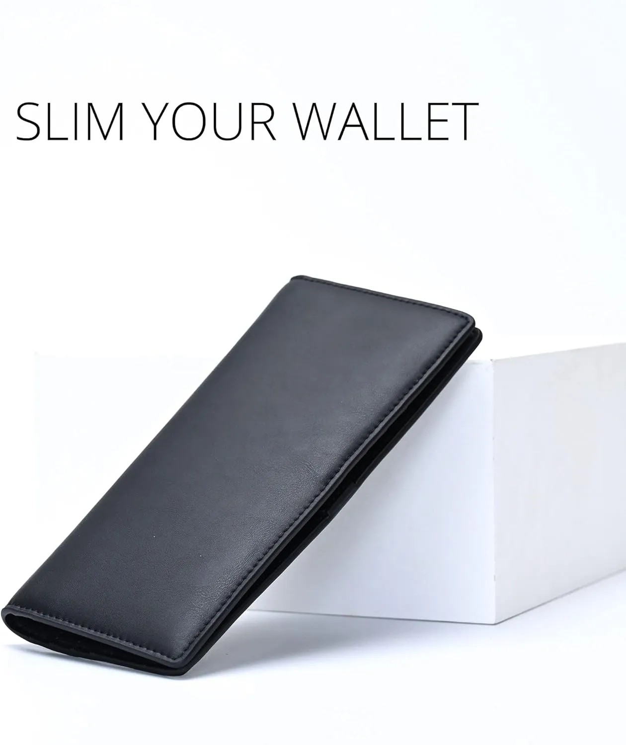 Alldaily Ultra Slim Thin Women Wallet RFID Blocking Credit Card Holder Bifold Long Ladies Billfold (Black)