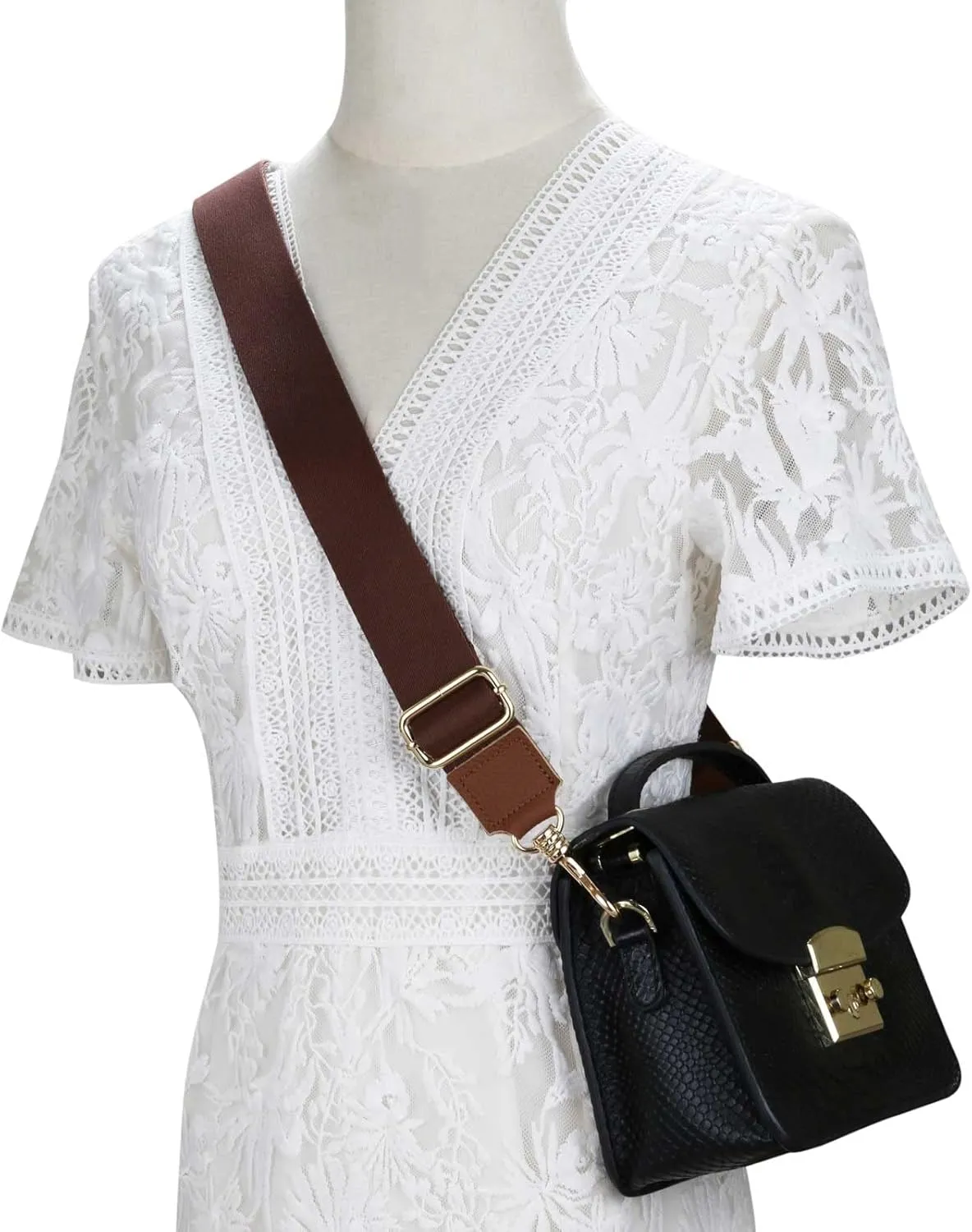 Allzedream Thick Purse Strap Wide Adjustable Replacement Crossbody Bag Handbag Leather Ends