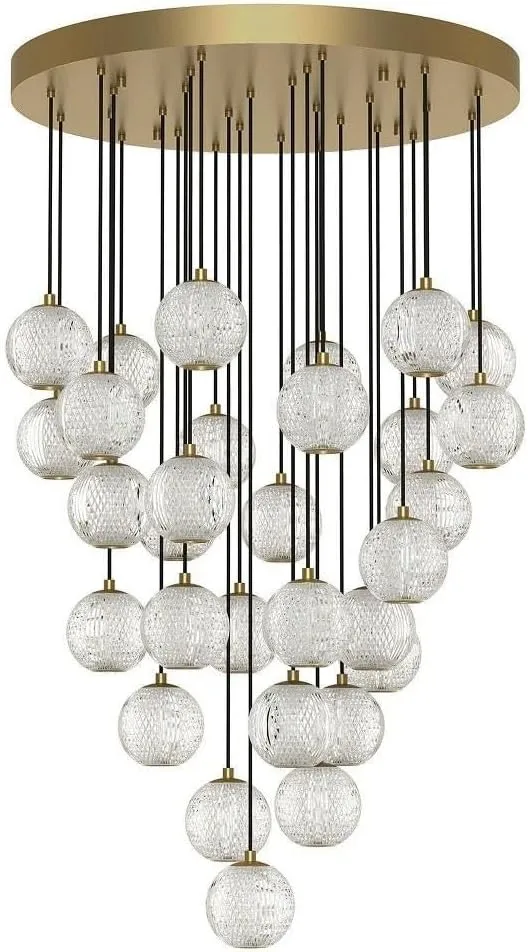 Alora MP321230NB Marni Pendant, LED, Natural Brass