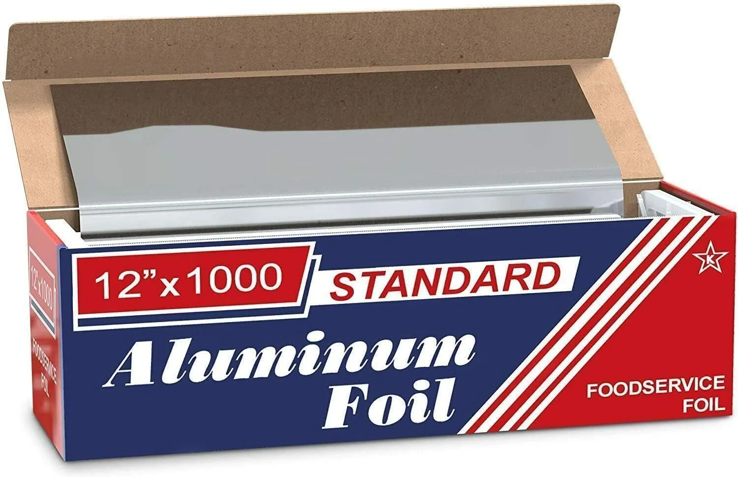 Aluminum Foil 12 Inch Wide, 1000 FT Food Safe Wrap for Cooking, Baking, Grilling, Food Service - Pony Packaging Roll (12"x1000', Standard 6 Count)