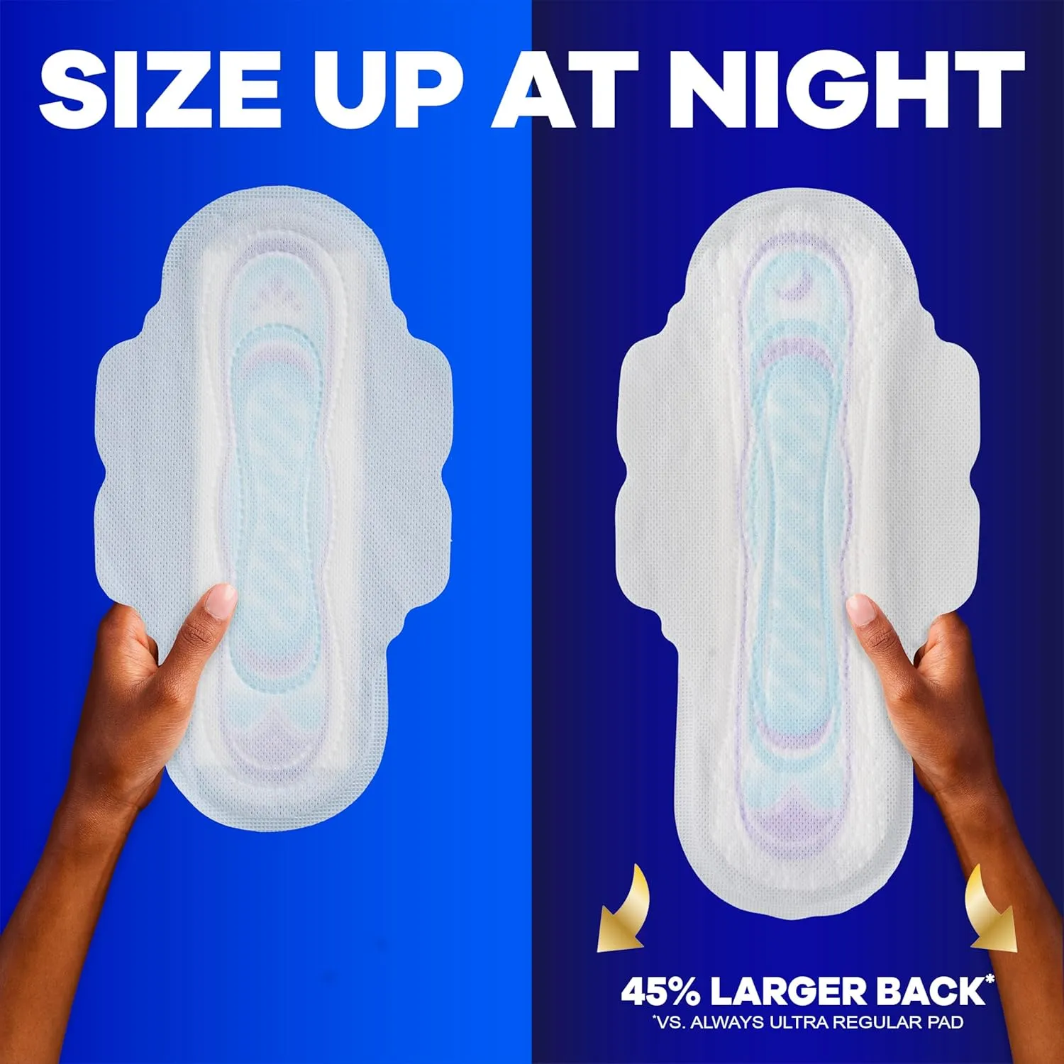 Always Ultra Thin Feminine Pads For Women, Size 2 Long Super Absorbency, With Wings, Unscented, 58 Count