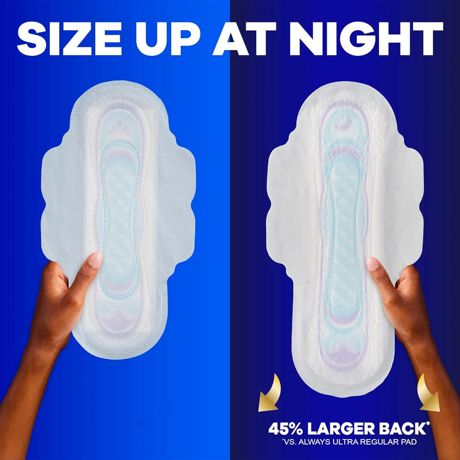 Always Ultra Thin Overnight Pads, Size 4, Overnight, Unscented, 50 Count x 3 Packs (150 Count total) (Packaging May Vary)