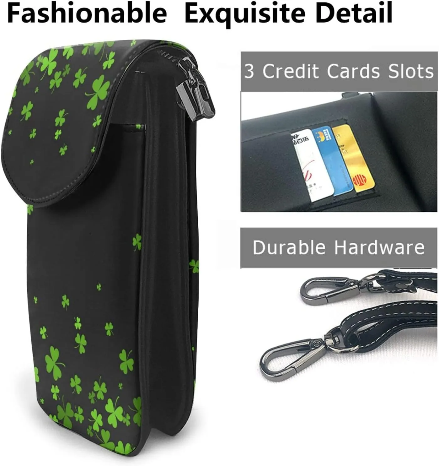 AMRANDOM Leather Small Crossbody Bags for Women Cell Phone Purse Wallet Adjustable Strap