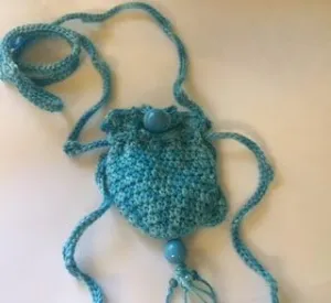 Amulet bag Necklace ~ Sunkissed Blue handmade item