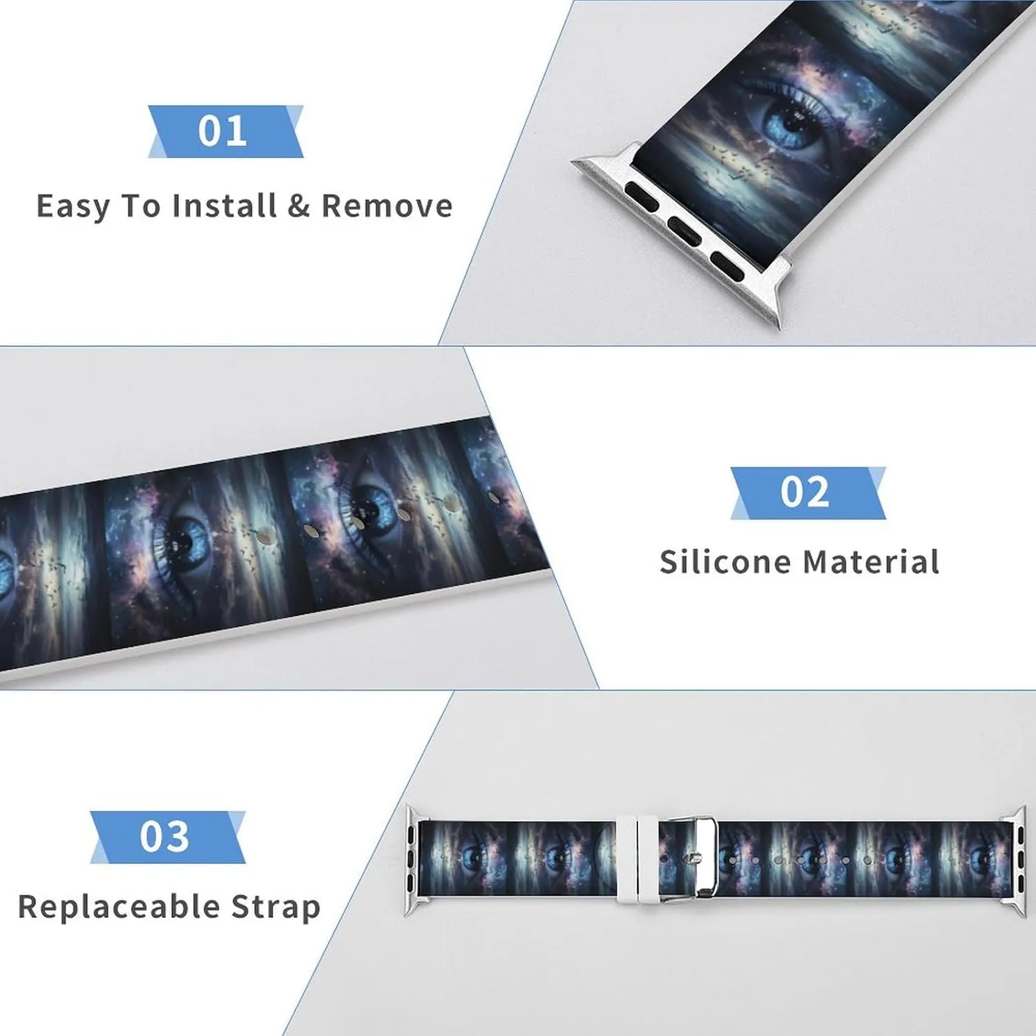 Angel Tears Watch Band Silicone Replacement Strap Quick Release Watch Strap Compatible with Apple Watch