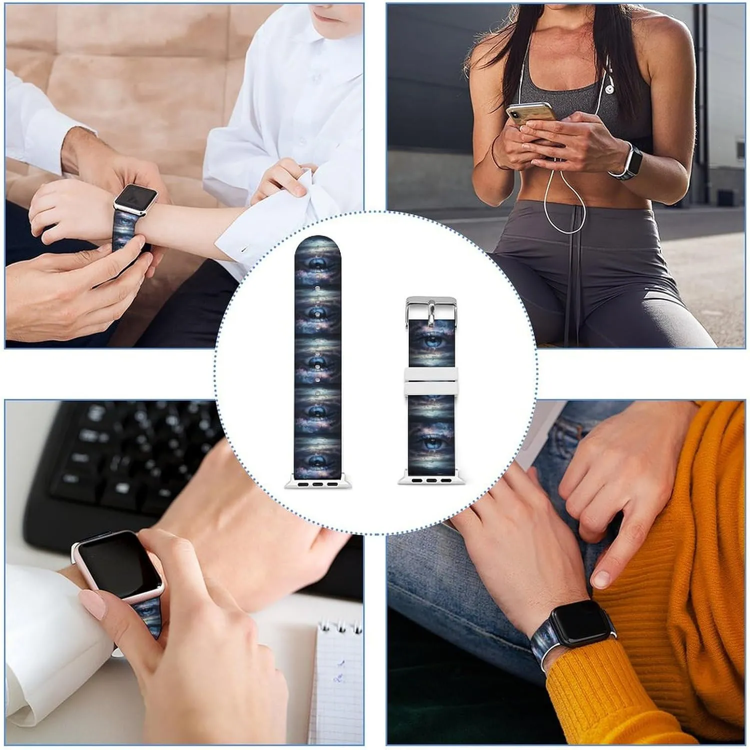 Angel Tears Watch Band Silicone Replacement Strap Quick Release Watch Strap Compatible with Apple Watch