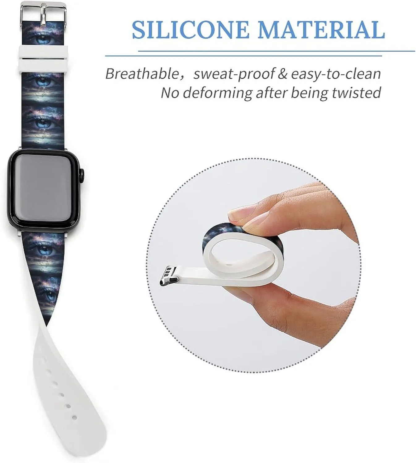 Angel Tears Watch Band Silicone Replacement Strap Quick Release Watch Strap Compatible with Apple Watch