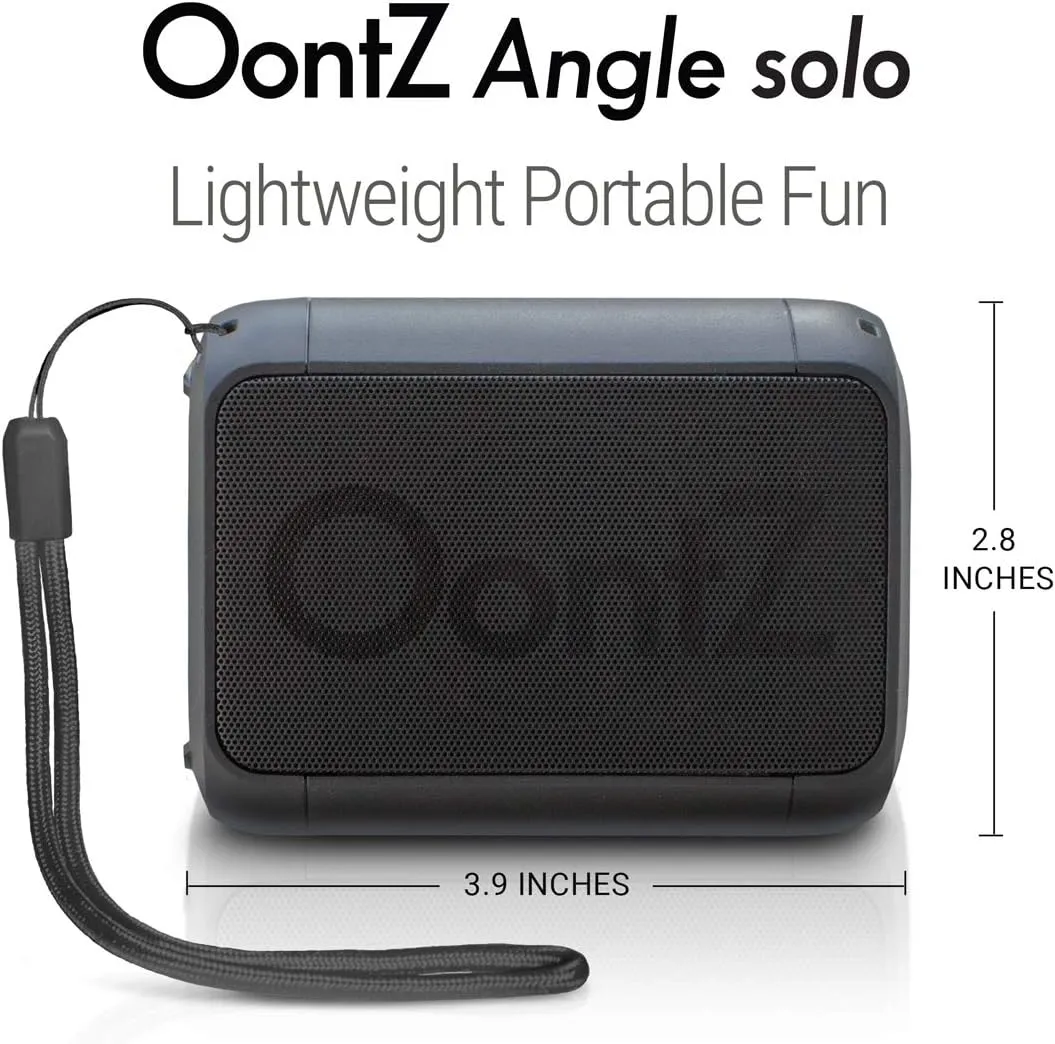Angle Solo Portable Speaker - IPX5 Water-Resistant 5.0 Bluetooth Speaker with 100Ft Wireless Range and up to 10Hrs Playtime by OontZ (Black)