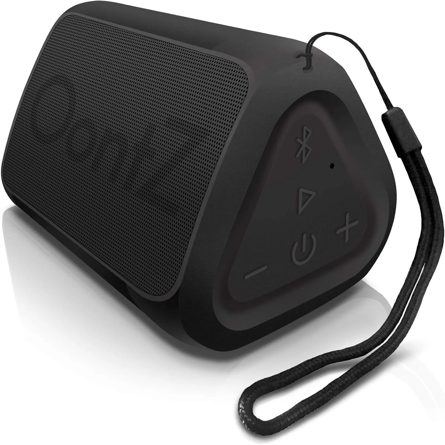 Angle Solo Portable Speaker - IPX5 Water-Resistant 5.0 Bluetooth Speaker with 100Ft Wireless Range and up to 10Hrs Playtime by OontZ (Black)