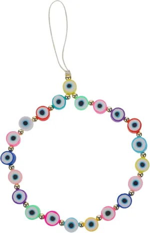 Angoily Evil Eye Beaded Mobile Phone Lanyard Polymer Clay Lost Phone Strap Stylish Wrist Rope for Smartphones Lightweight Charm for Easy Carrying Great present for Friends