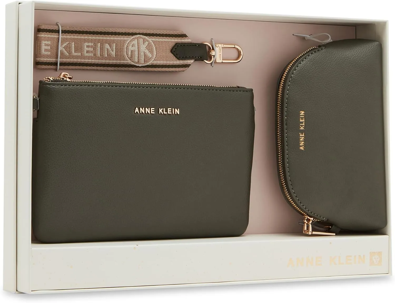 Anne Klein Ak 3 Piece Pouch Gift Set with Web Detailing