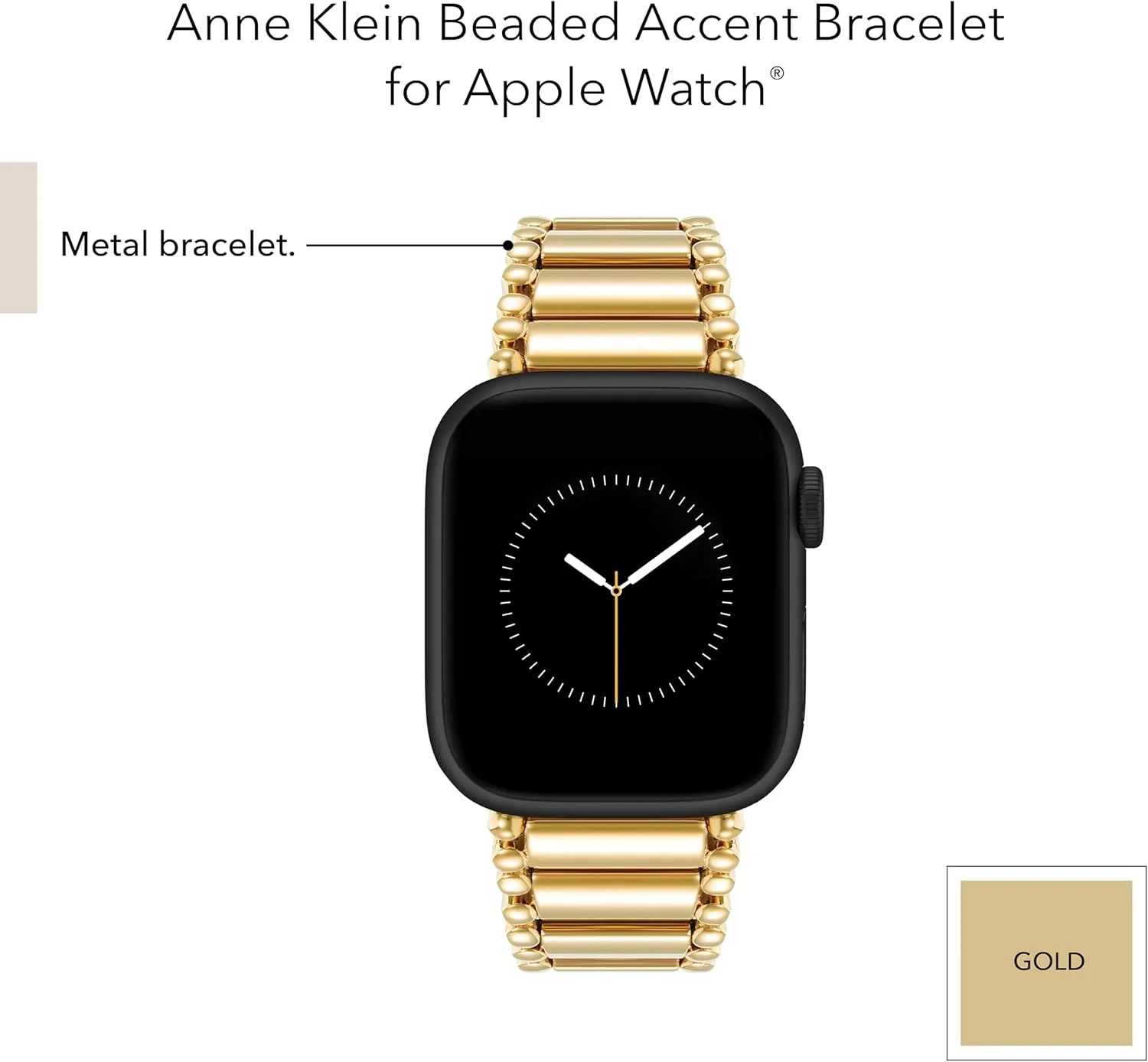 Anne Klein Fashion Bracelet for Apple Watch, Secure, Adjustable, Apple Watch Replacement Band, Fits Most Wrists