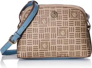 Anne Klein Lion Logo Dome Crossbody Cream Brown/Oceana/Rabbits Paw One Size