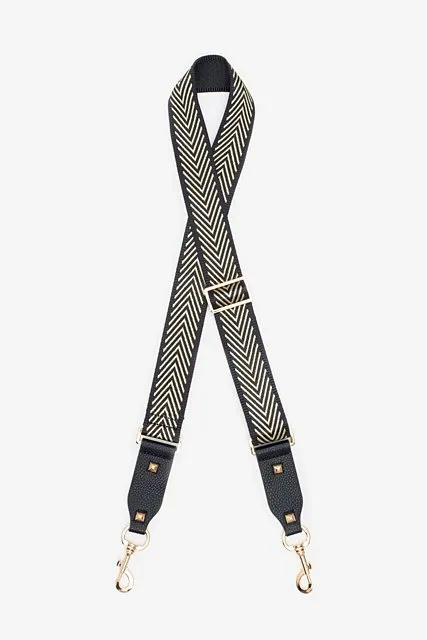 ANTLER BAG STRAP - Gold Arrows Black