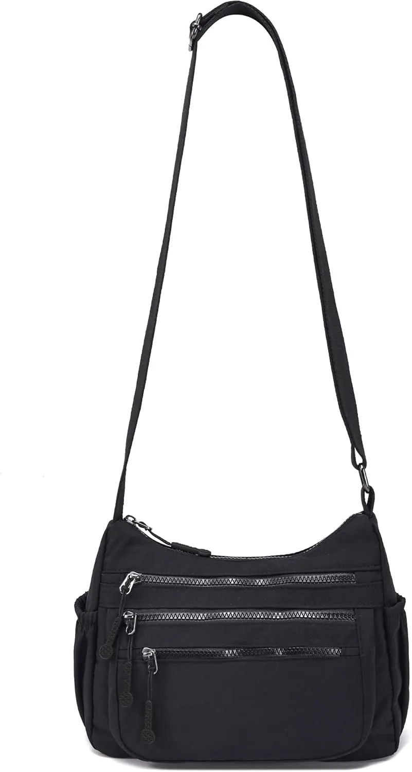AOCINA Purses for Women Crossbody Bags Ladies Nylon Shoulder Handbag Messenger Bag Trendy Pocketbooks with Multi Pockets