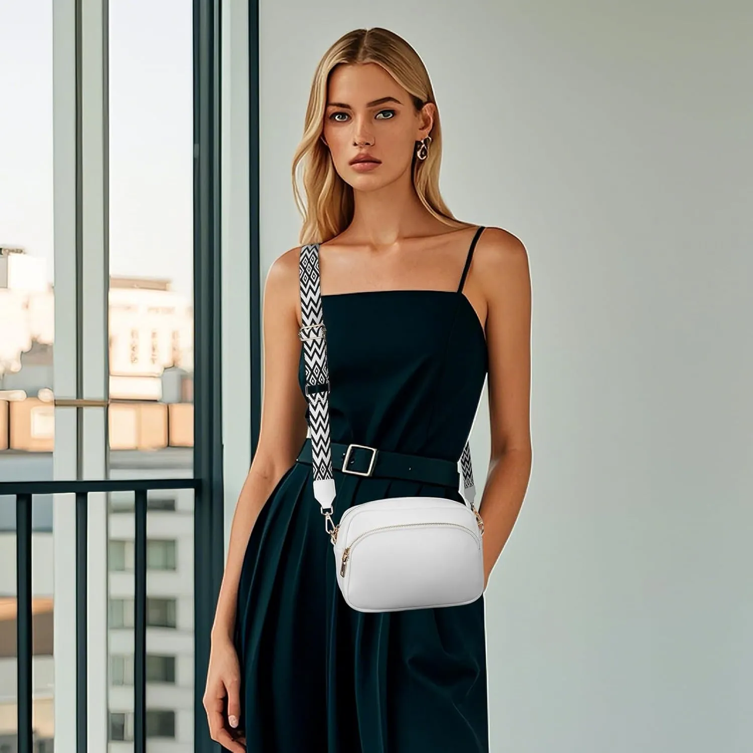 APHISON Crossbody Bags for Women Trendy, Leather Crossbody purse with Adjustable Strap