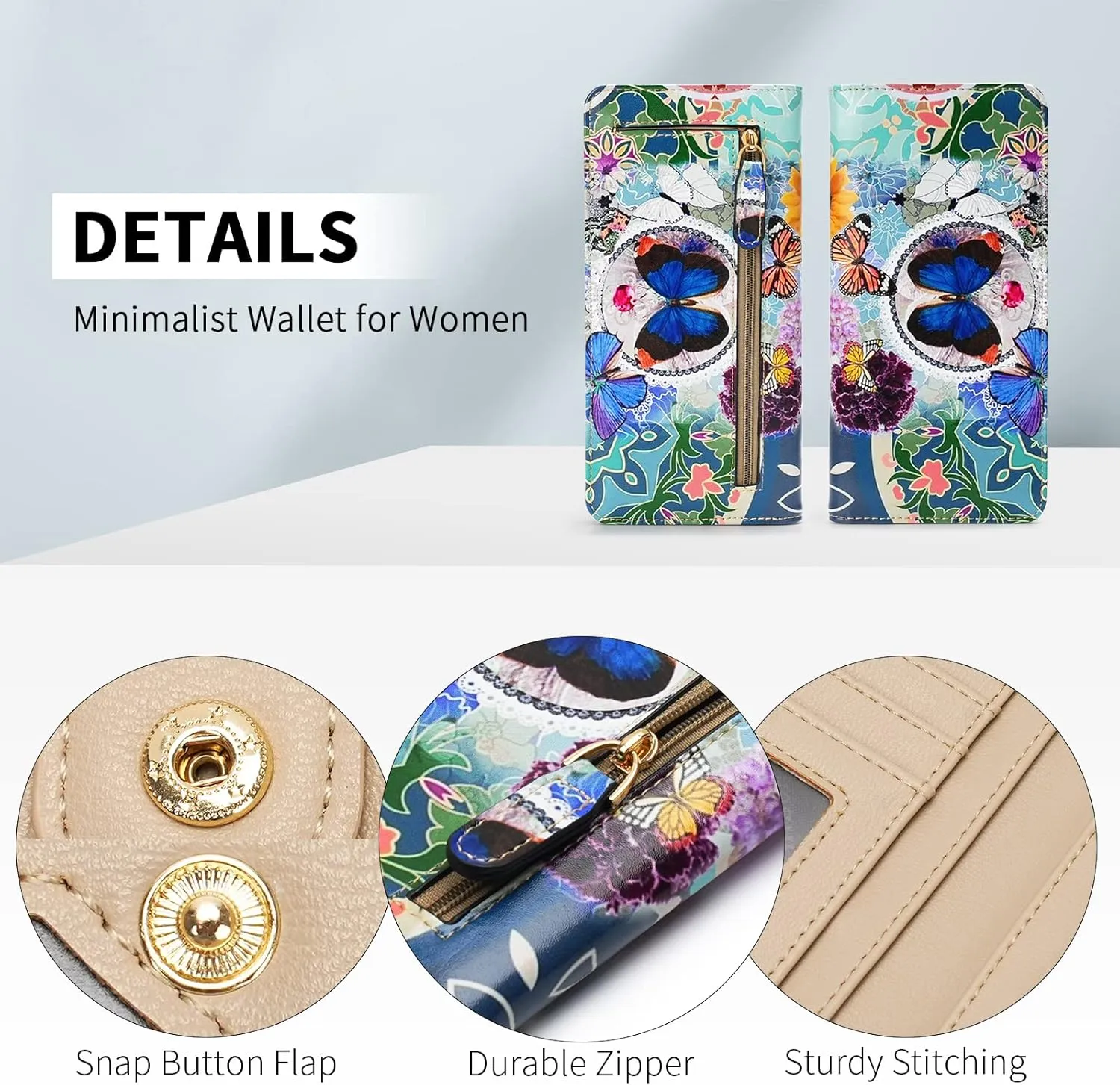 APHISON Wallet Women Ultra Slim Thin Leather Womens Wallet RFID Blocking Credit Card Holder Bifold Clutch Long Ladies Billfold
