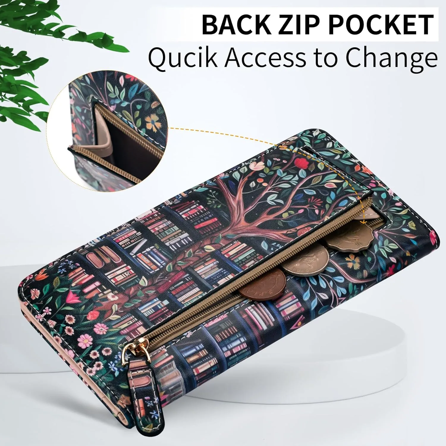 APHISON Wallet Women Ultra Slim Thin Leather Womens Wallet RFID Blocking Credit Card Holder Bifold Clutch Long Ladies Billfold