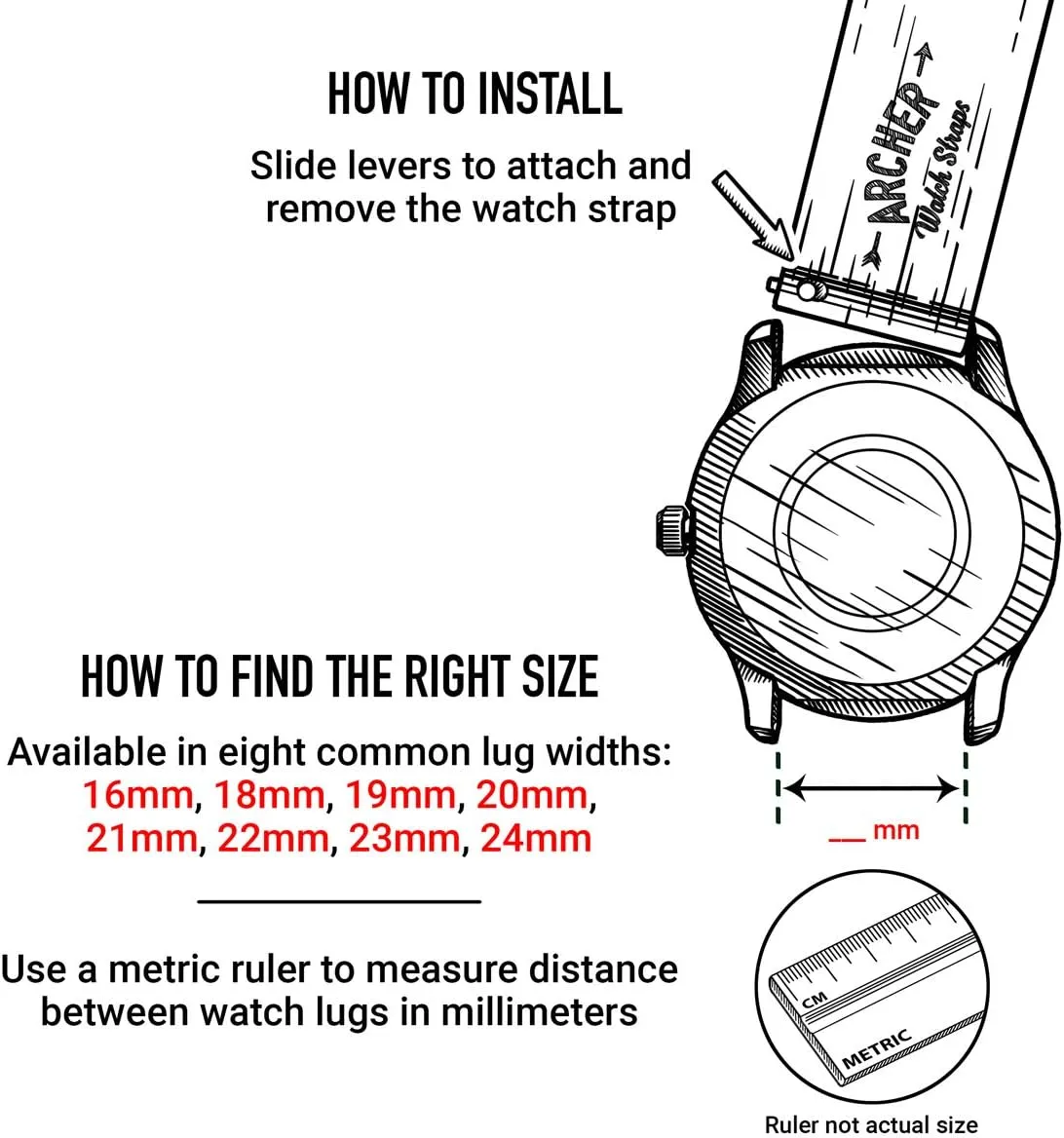 Archer Watch Straps - Soft Silicone Quick Release Watch Bands