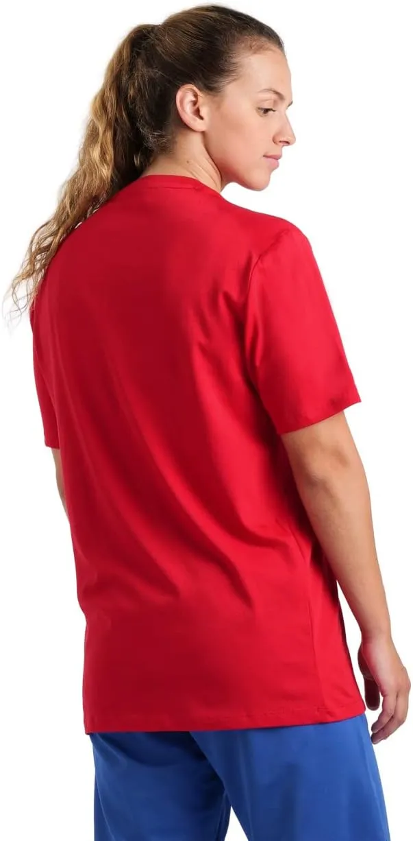 ARENA Team Unisex Panel Cotton T-Shirt Short Sleeve Crew Neck Regular Fit Workout Top Men's and Women's Active Tee