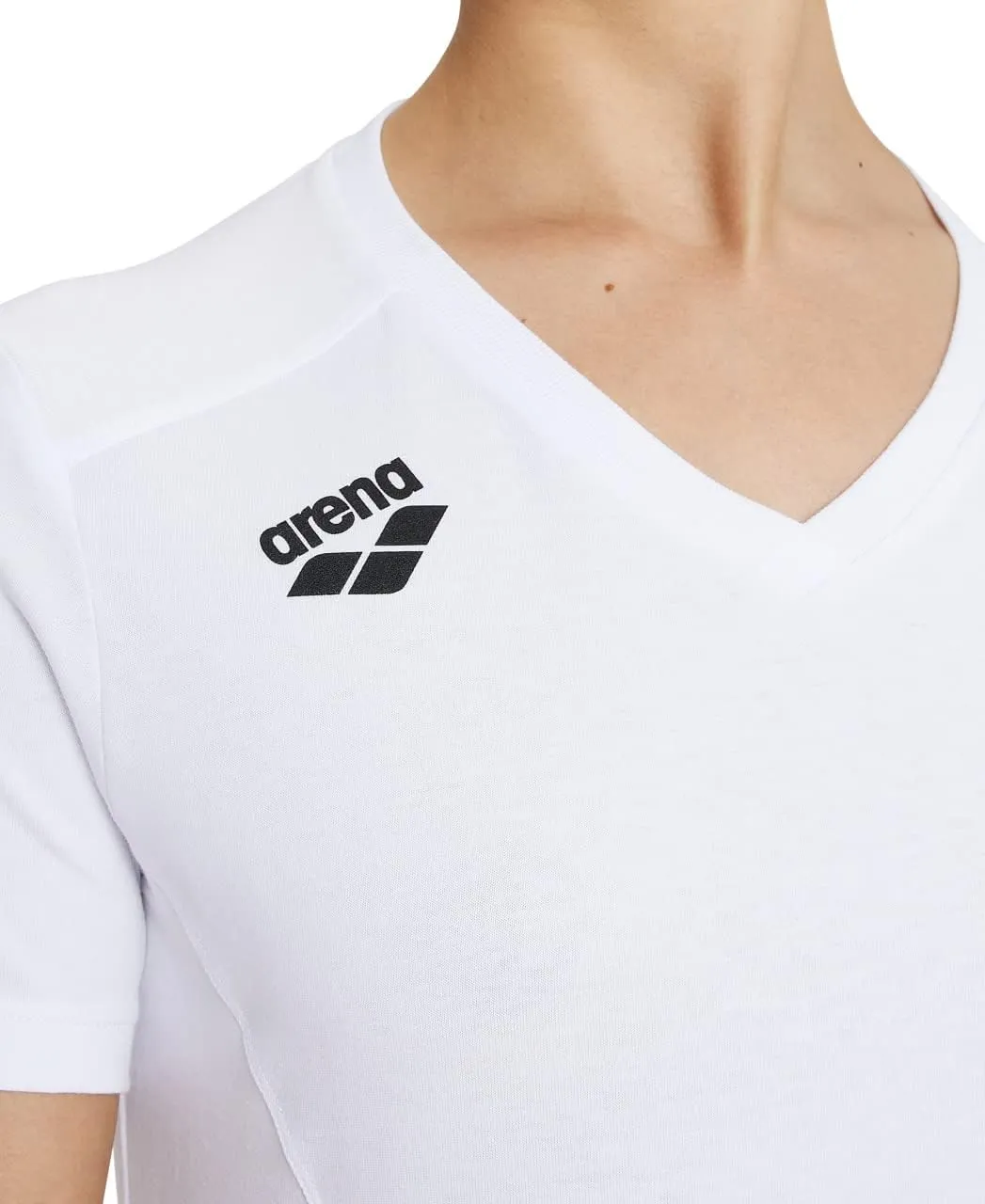 ARENA Team Women's Panel Cotton T-Shirt Short Sleeve V-Neck Active Tee Regular Fit Lightweight Athletic Top Gym Training