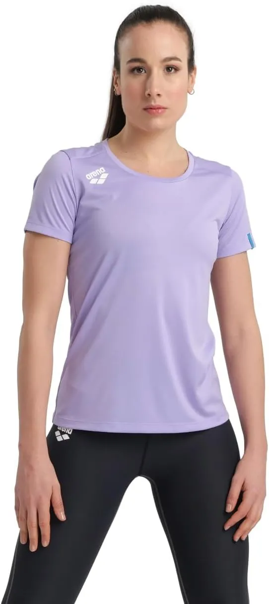 ARENA Team Women's Panel Cotton T-Shirt Short Sleeve V-Neck Active Tee Regular Fit Lightweight Athletic Top Gym Training