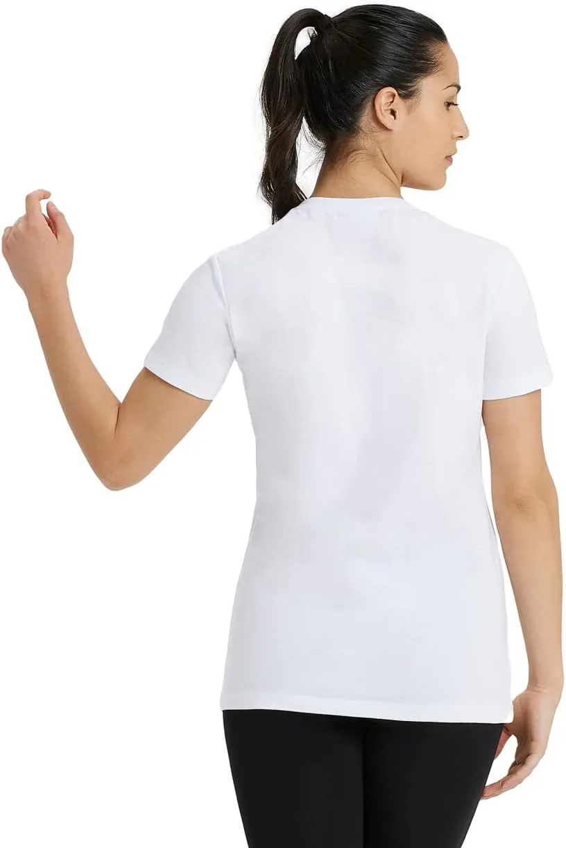 ARENA Team Women's Panel Cotton T-Shirt Short Sleeve V-Neck Active Tee Regular Fit Lightweight Athletic Top Gym Training