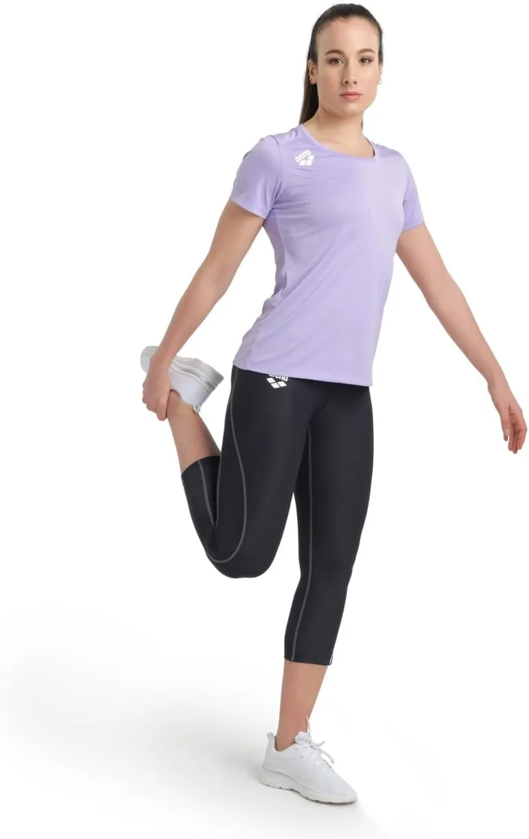 ARENA Team Women's Panel Cotton T-Shirt Short Sleeve V-Neck Active Tee Regular Fit Lightweight Athletic Top Gym Training