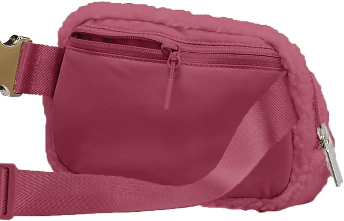 Athletica Everywhere Fleece Belt Bag,Crossbody Bag Fanny Pack for Women,Cute Mini Everywhere Bum Hip Waist Pack,Gold Buckle Dupes