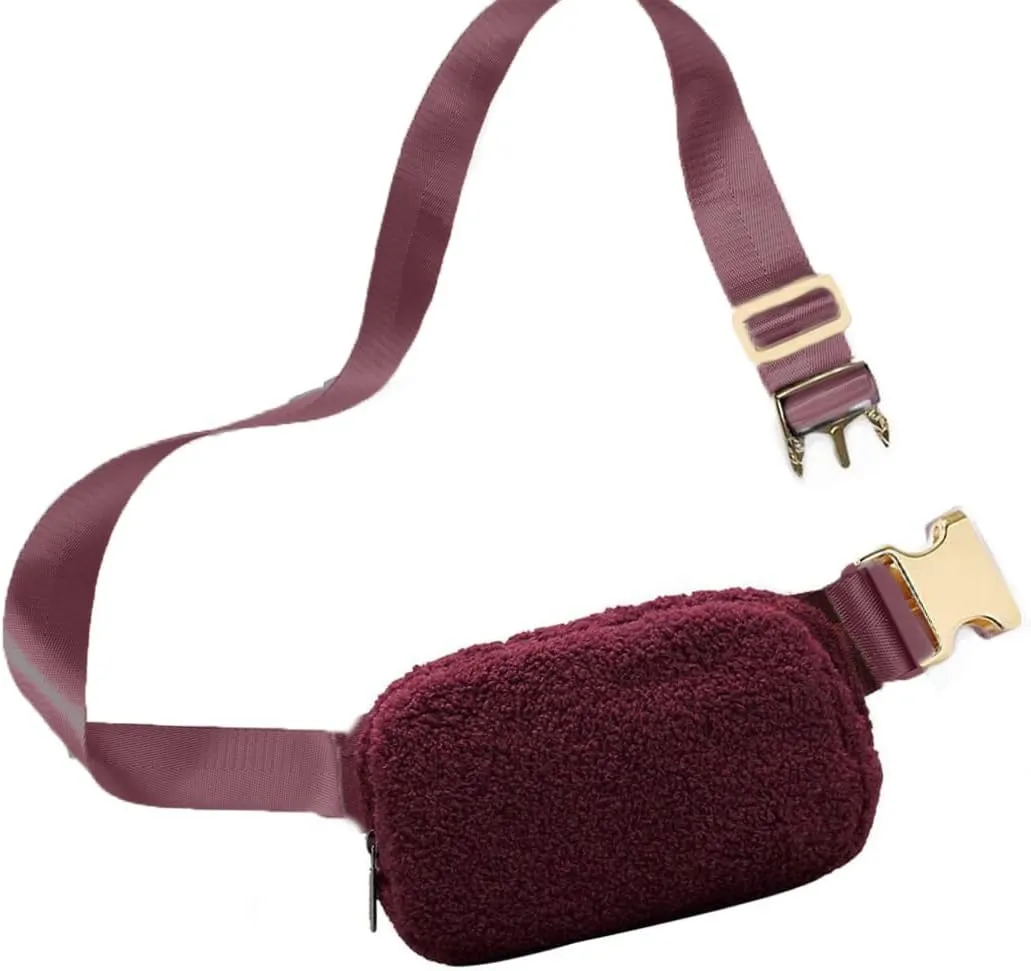 Athletica Everywhere Fleece Belt Bag,Crossbody Bag Fanny Pack for Women,Cute Mini Everywhere Bum Hip Waist Pack,Gold Buckle Dupes