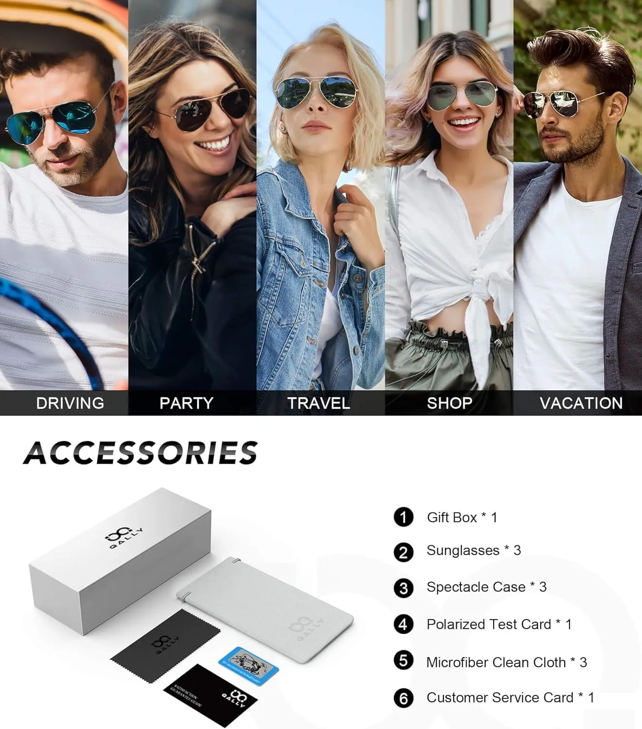 Aviator Sunglasses Polarized Sun-Glasses: Aviators Sunglasses for Men Women with UV Protection for Driving