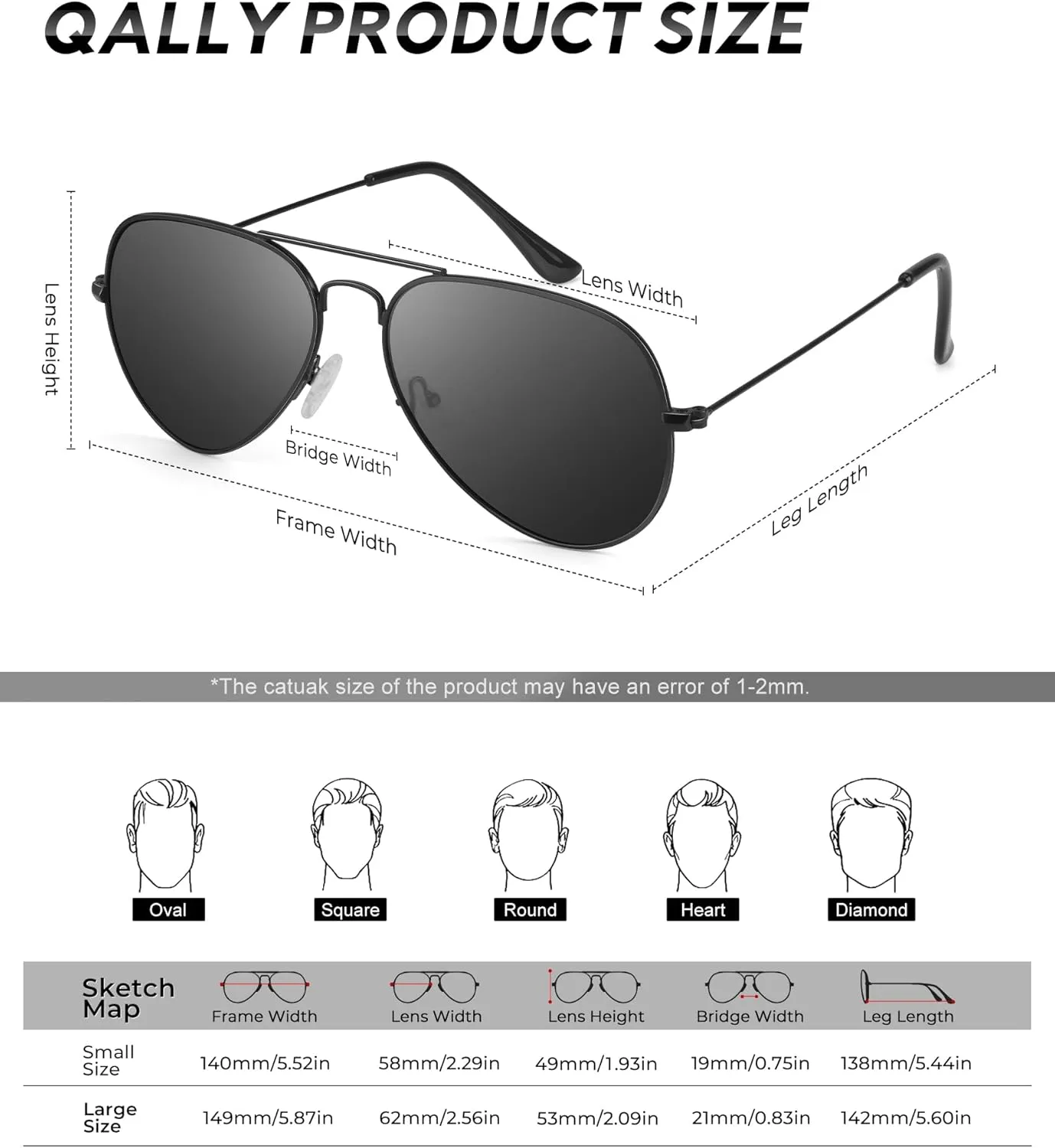 Aviator Sunglasses Polarized Sun-Glasses: Aviators Sunglasses for Men Women with UV Protection for Driving