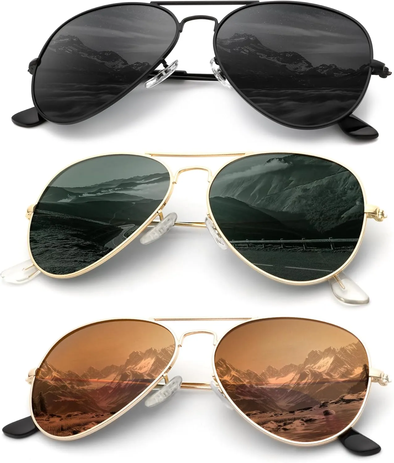 Aviator Sunglasses Polarized Sun-Glasses: Aviators Sunglasses for Men Women with UV Protection for Driving