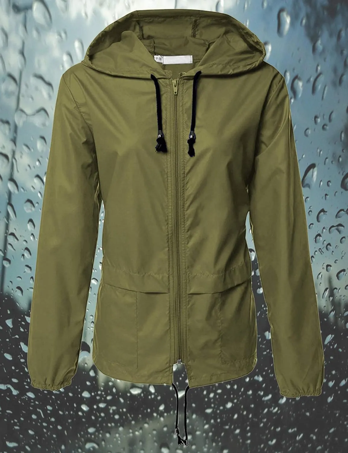 Avoogue Raincoat Women Lightweight Waterproof Rain Jackets Packable Outdoor Hooded Windbreaker