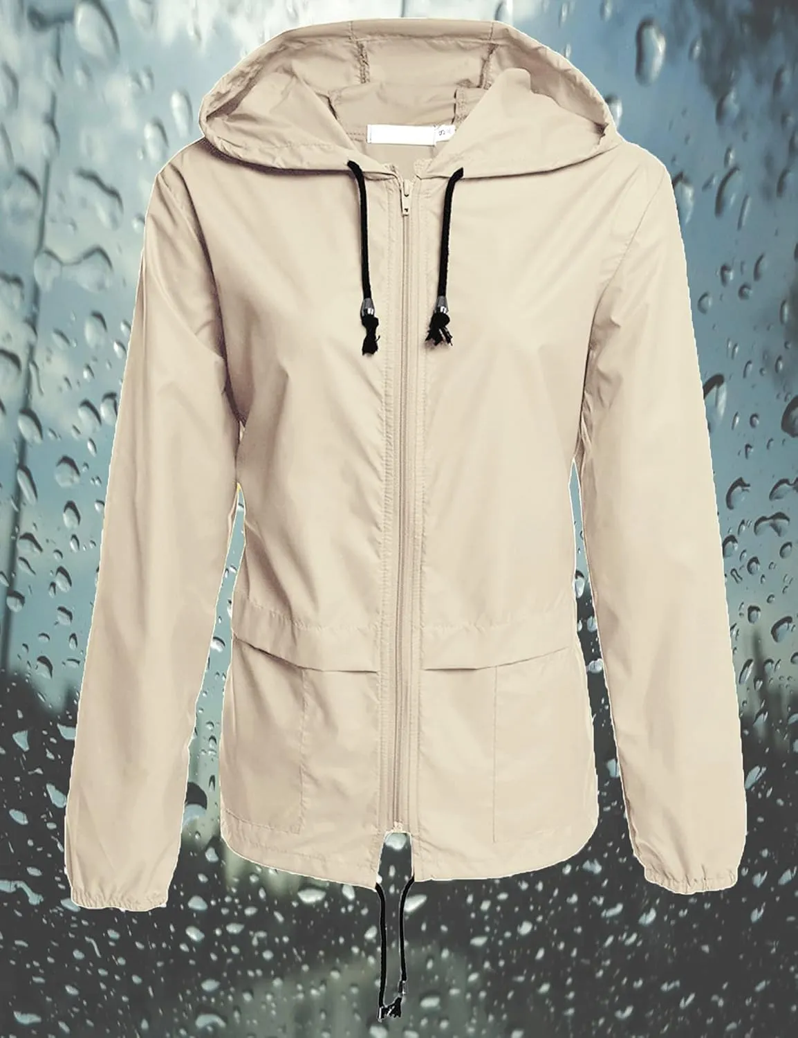 Avoogue Raincoat Women Lightweight Waterproof Rain Jackets Packable Outdoor Hooded Windbreaker