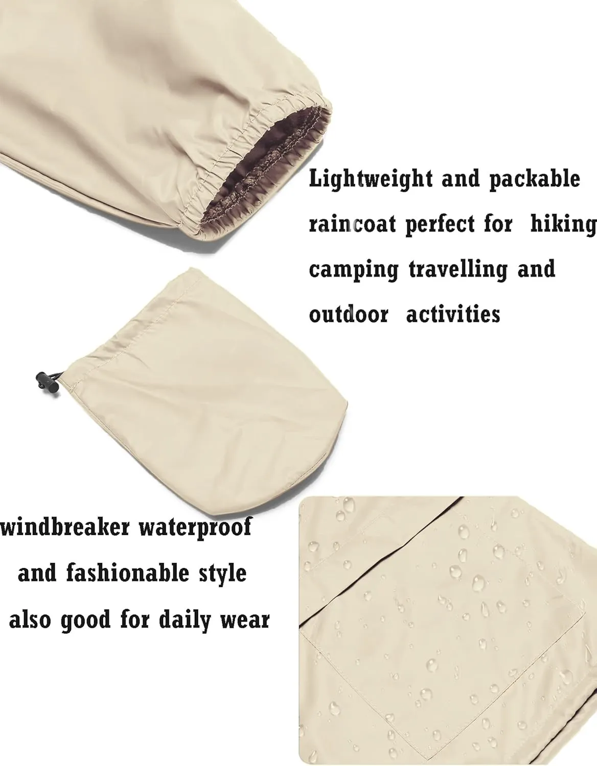 Avoogue Raincoat Women Lightweight Waterproof Rain Jackets Packable Outdoor Hooded Windbreaker