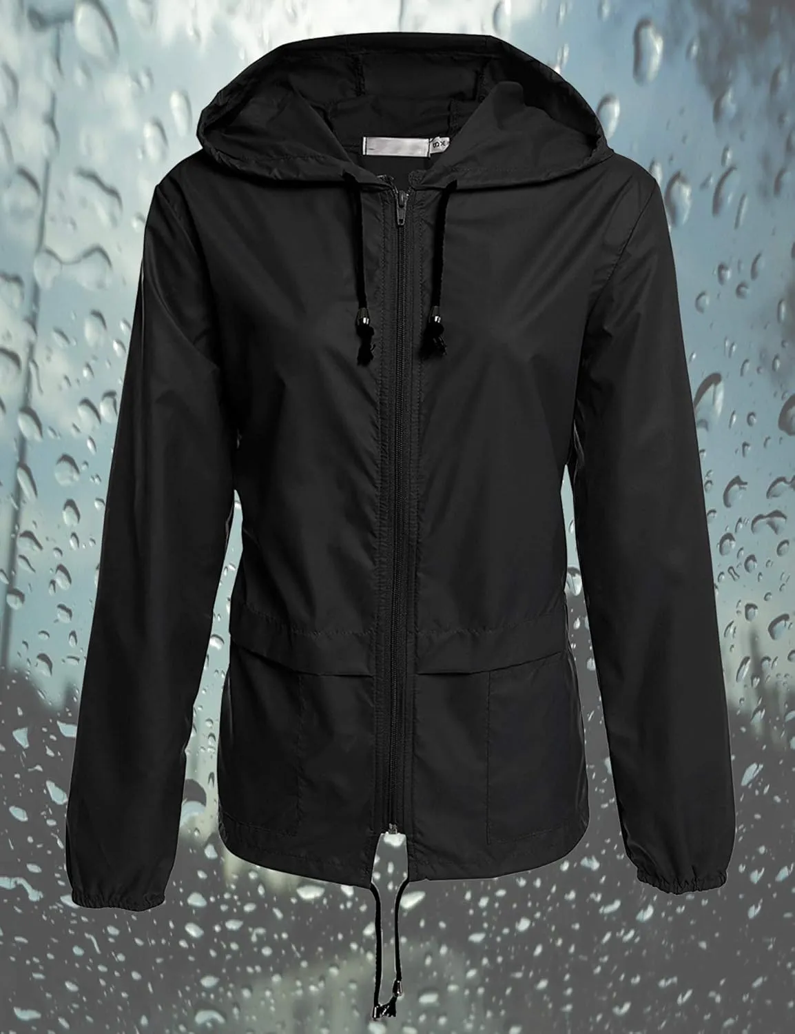 Avoogue Raincoat Women Lightweight Waterproof Rain Jackets Packable Outdoor Hooded Windbreaker