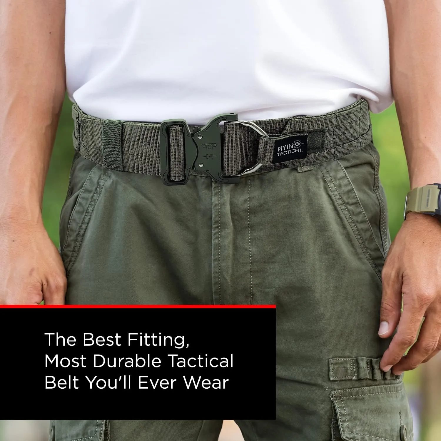 AYIN TACTICAL Quick Release Rigger MOLLE Belt - 1.5 inch Inner & 2 inch Outer Range Tactical Heavy Duty